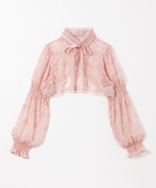 DearMyLove（ディアマイラブ）の「レースショートブラウス（シャツ/ブラウス・レディース・ホワイト/ブルー/ブラック/ベビーピンク・LL/LARGE/MEDIUM/3L）」の4枚目の写真