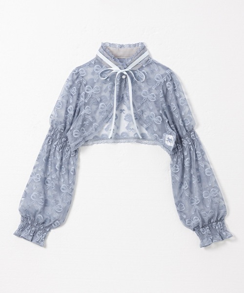 DearMyLove（ディアマイラブ）の「レースショートブラウス（シャツ/ブラウス・レディース・ホワイト/ブルー/ブラック/ベビーピンク・LL/LARGE/MEDIUM/3L）」の3枚目の写真