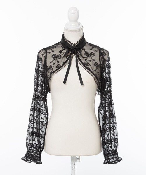 DearMyLove（ディアマイラブ）の「レースショートブラウス（シャツ/ブラウス・レディース・ホワイト/ブルー/ブラック/ベビーピンク・LL/LARGE/MEDIUM/3L）」の5枚目の写真