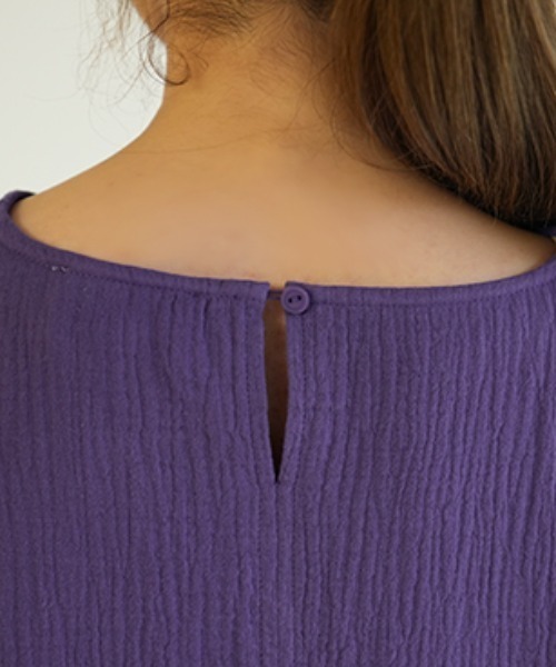 HUG.U(ハグユー)の「ふんわり。ダブルガーゼ Tシャツ(Tシャツ/カットソー・レディース・モカ/ブルー/ブラック/パープル/ホワイト・FREE)」の20枚目の写真