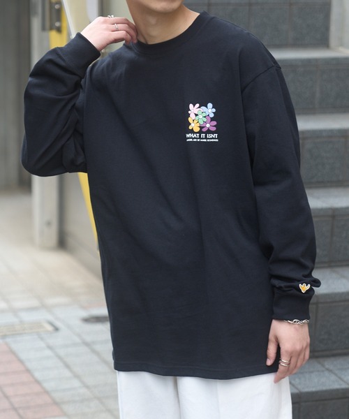 (What it isNt)ART BY MARKGONZALES(ワットイットイズント)の「【MARKGONZALES】What it isNt フラワーグラフィックプリント LONG SLEEVE TEE(Tシャツ/カットソー・メンズ・ブラック/ブラウン系その他2/ホワイト系その他2/ホワイト/ブラウン/ブラック系その他2・XL/L/M)」の22枚目の写真