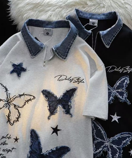 青いポロシャツ DRAGON刺繍 サイズ4 Champion - champion 青刺繍タグ 90's の通販 by Flower