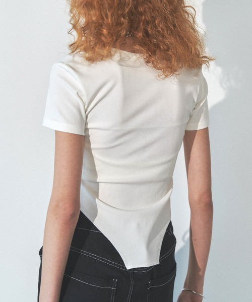 Solace（ソレイス）の「スクエアネックスリムテレコリブTシャツ（Tシャツ/カットソー・レディース・ブラック/ホワイト・FREE）」の18枚目の写真