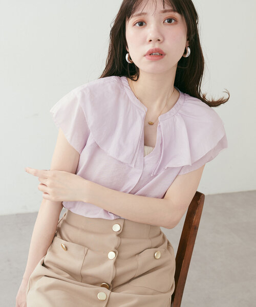 2025秋冬新作】 美品】yuni ユニ リネン スキッパー 袖タック