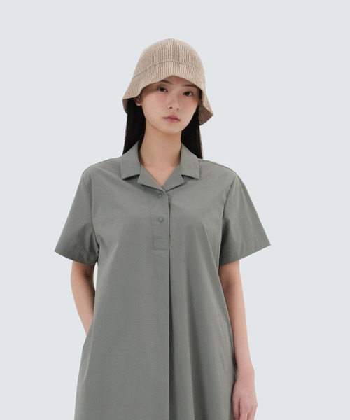 Snow Peak(スノーピーク)の「Cooling Root Collared Dress(ワンピース・メンズ・グレー/ブラック/カーキ・S/M/L)」の10枚目の写真
