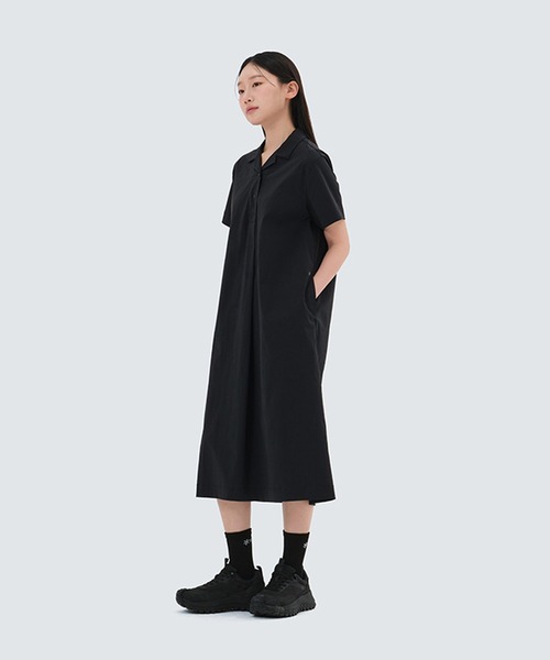 Snow Peak(スノーピーク)の「Cooling Root Collared Dress(ワンピース・メンズ・グレー/ブラック/カーキ・S/M/L)」の9枚目の写真