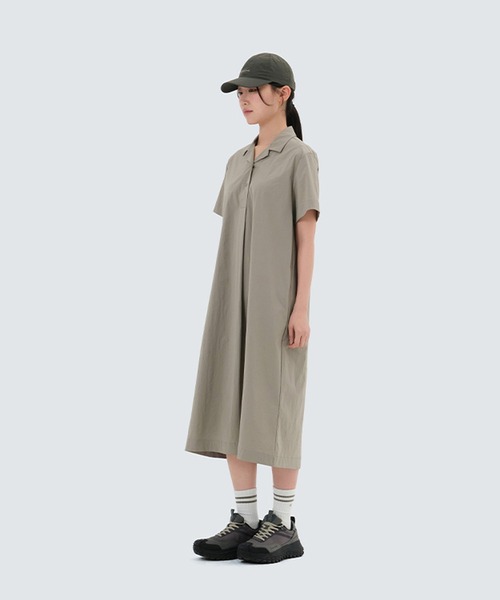 Snow Peak(スノーピーク)の「Cooling Root Collared Dress(ワンピース・メンズ・グレー/ブラック/カーキ・S/M/L)」の15枚目の写真