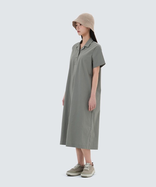 Snow Peak(スノーピーク)の「Cooling Root Collared Dress(ワンピース・メンズ・グレー/ブラック/カーキ・S/M/L)」の16枚目の写真