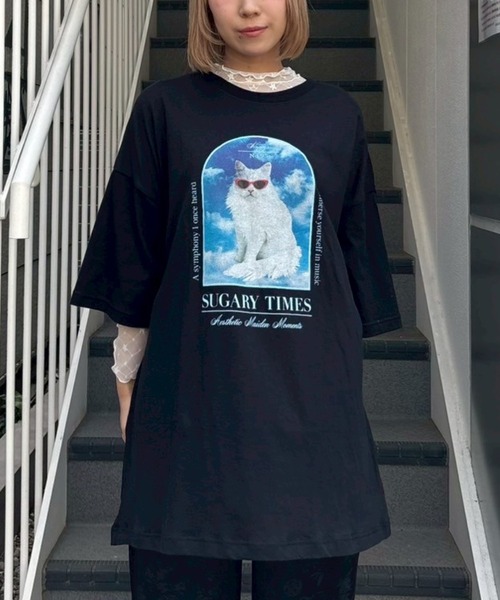 Candy Stripper(キャンディストリッパー)の「SUGARY TIMES BIG BIG Tシャツ(Tシャツ/カットソー・レディース・ブラック/ライトブルー/オフホワイト/ピンク・FREE)」の3枚目の写真