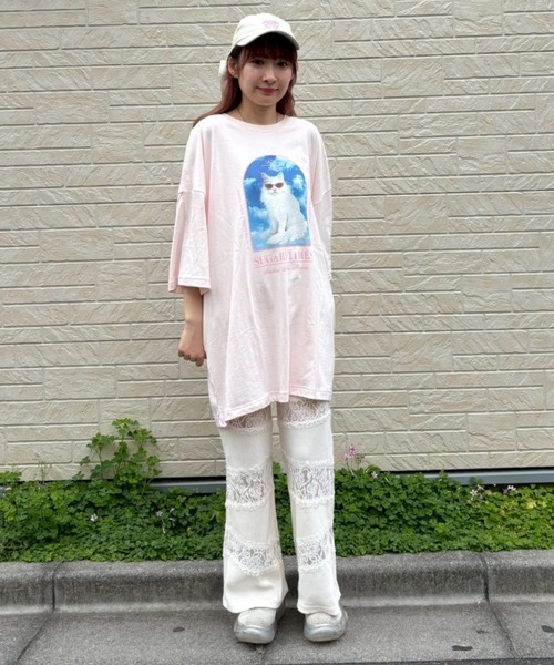 Candy Stripper(キャンディストリッパー)の「SUGARY TIMES BIG BIG Tシャツ(Tシャツ/カットソー・レディース・ブラック/ライトブルー/オフホワイト/ピンク・FREE)」の17枚目の写真