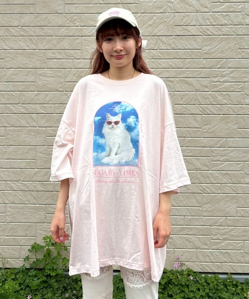 Candy Stripper(キャンディストリッパー)の「SUGARY TIMES BIG BIG Tシャツ(Tシャツ/カットソー・レディース・ブラック/ライトブルー/オフホワイト/ピンク・FREE)」の14枚目の写真