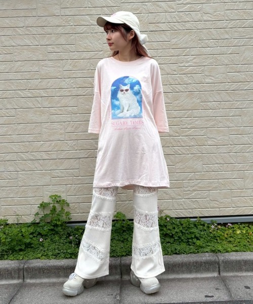 Candy Stripper(キャンディストリッパー)の「SUGARY TIMES BIG BIG Tシャツ(Tシャツ/カットソー・レディース・ブラック/ライトブルー/オフホワイト/ピンク・FREE)」の16枚目の写真