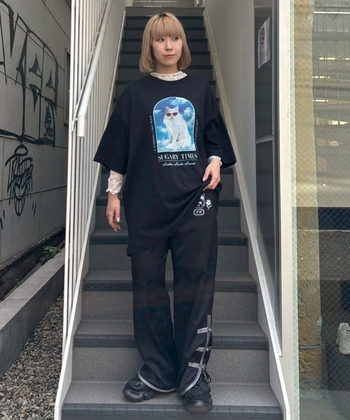 Candy Stripper(キャンディストリッパー)の「SUGARY TIMES BIG BIG Tシャツ(Tシャツ/カットソー・レディース・ブラック/ライトブルー/オフホワイト/ピンク・FREE)」の20枚目の写真