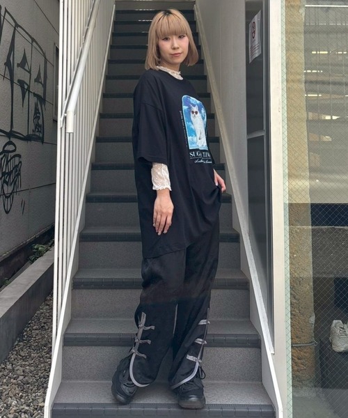 Candy Stripper(キャンディストリッパー)の「SUGARY TIMES BIG BIG Tシャツ(Tシャツ/カットソー・レディース・ブラック/ライトブルー/オフホワイト/ピンク・FREE)」の21枚目の写真