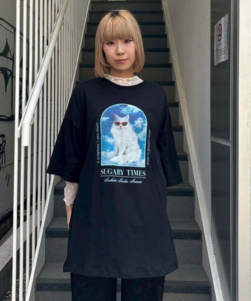 Candy Stripper(キャンディストリッパー)の「SUGARY TIMES BIG BIG Tシャツ(Tシャツ/カットソー・レディース・ブラック/ライトブルー/オフホワイト/ピンク・FREE)」の18枚目の写真