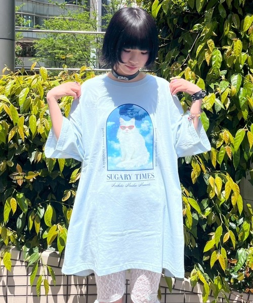 Candy Stripper(キャンディストリッパー)の「SUGARY TIMES BIG BIG Tシャツ(Tシャツ/カットソー・レディース・ブラック/ライトブルー/オフホワイト/ピンク・FREE)」の22枚目の写真
