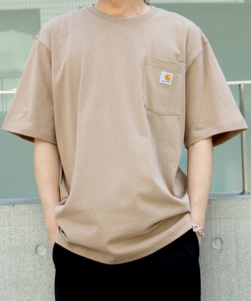 Carhartt(カーハート)の「★carhartt★カーハート Workwear 1★2-Sleeve T-Shirts ビッグシルエット ポケット半袖 ロゴ Tシャツ トップス K87(Tシャツ/カットソー・メンズ・ネイビー/ヘザーグレー/グリーン系その他2/ダークオリーブ/ベージュ/ホワイト/ブラック/チャコールグレー/ブルー/オリーブ/ブラウン/シャーベット/セージグリーン/ライム/ダークブルー・L/M/XL/S)」の6枚目の写真