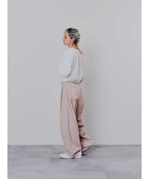 DOLLUPOOPS（ドールアップウップス）の「バックストライプトップス（Tシャツ/カットソー・レディース・アイボリー/ホワイト/ネイビー・38）」の18枚目の写真