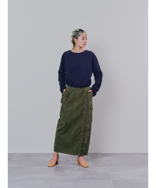 DOLLUPOOPS（ドールアップウップス）の「バックストライプトップス（Tシャツ/カットソー・レディース・アイボリー/ホワイト/ネイビー・38）」の7枚目の写真