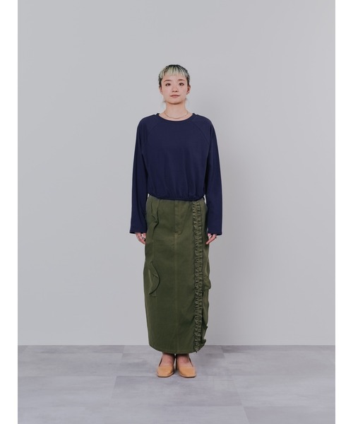 DOLLUPOOPS（ドールアップウップス）の「バックストライプトップス（Tシャツ/カットソー・レディース・アイボリー/ホワイト/ネイビー・38）」の8枚目の写真