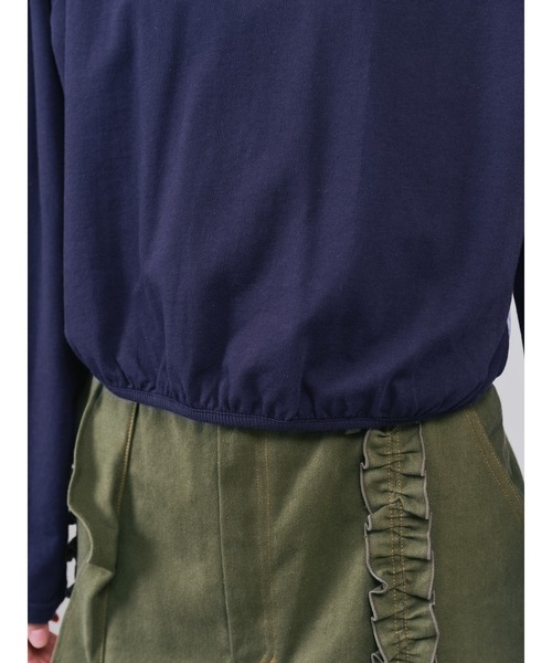 DOLLUPOOPS（ドールアップウップス）の「バックストライプトップス（Tシャツ/カットソー・レディース・アイボリー/ホワイト/ネイビー・38）」の15枚目の写真