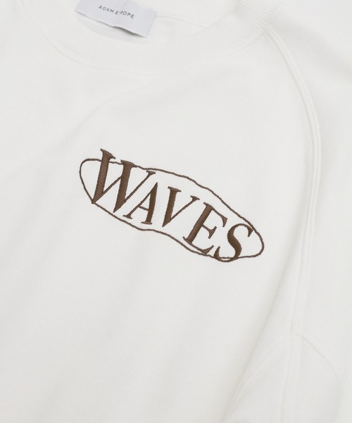 アダムエロペ　ADAM ET ROPE ハーフスリーブスウェット　アイボリー セール】【サステナブル】ハーフスリーブスウェット（スウェット
