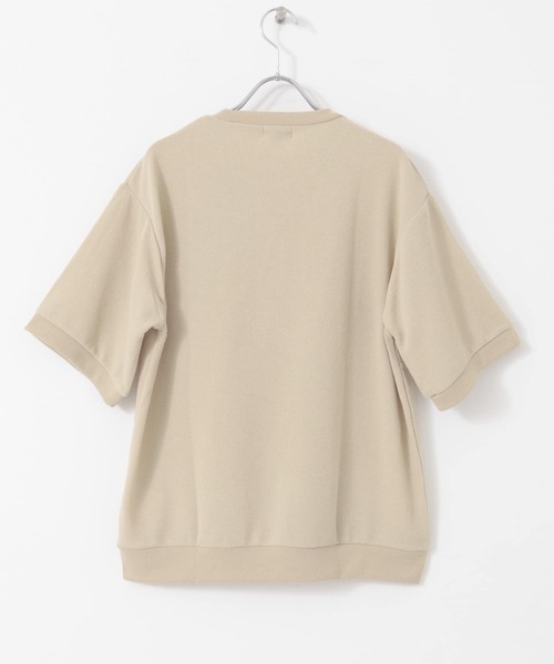 ITEMS URBANRESEARCH（アイテムズ アーバンリサーチ）の「クレープジョーゼットクルーネック Tシャツ（Tシャツ/カットソー・メンズ・ベージュ/チャコールグレー/カーキ/ブラック・SMALL/MEDIUM/LARGE）」の9枚目の写真