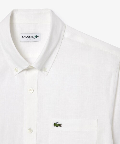 LACOSTE(ラコステ)の「リネンボタンダウン長袖シャツ(シャツ/ブラウス・メンズ・ネイビー/ホワイト/ライトブルー・38/39/40/41)」の4枚目の写真