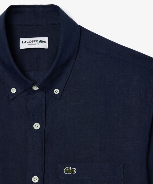 LACOSTE(ラコステ)の「リネンボタンダウン長袖シャツ(シャツ/ブラウス・メンズ・ネイビー/ホワイト/ライトブルー・38/39/40/41)」の9枚目の写真