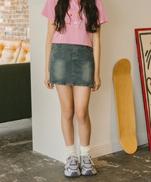 URBAN CHERRY（アーバンチェリー）の「ヴィンテージライクウォッシュデニムスカート（デニムスカート・キッズ）」