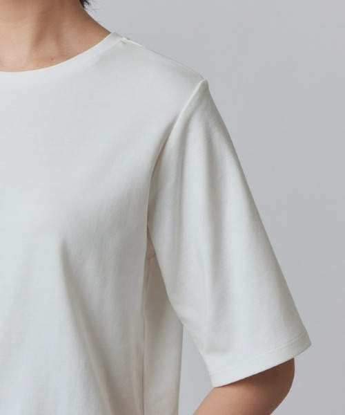 RASW（ラス）の「[RASW]コーマコットン五分袖Tシャツ（Tシャツ/カットソー・レディース・オフホワイト/ブラック・M/L/LL）」の16枚目の写真