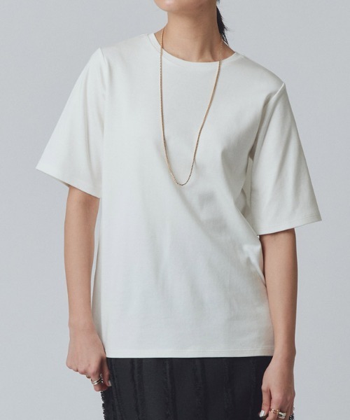 RASW（ラス）の「[RASW]コーマコットン五分袖Tシャツ（Tシャツ/カットソー・レディース・オフホワイト/ブラック・M/L/LL）」の17枚目の写真