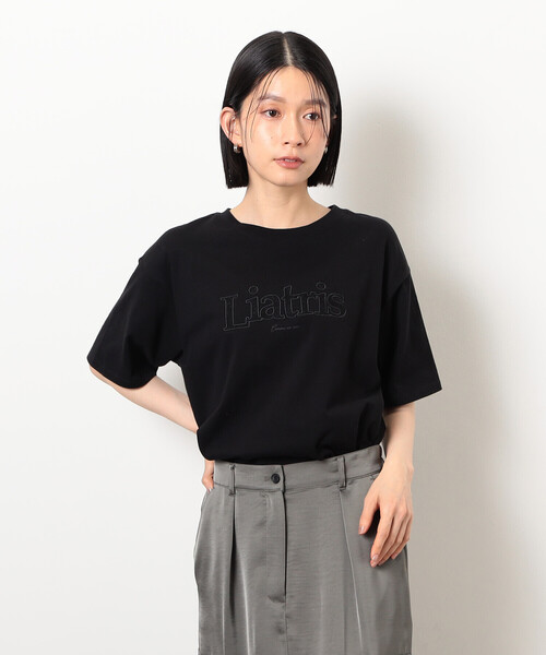 COMME CA ISM(コムサイズム)の「レース刺しゅう Tシャツ(Tシャツ/カットソー・レディース・ベージュ/ブラック/アイボリー/グレー・SMALL/LARGE/MEDIUM)」の3枚目の写真