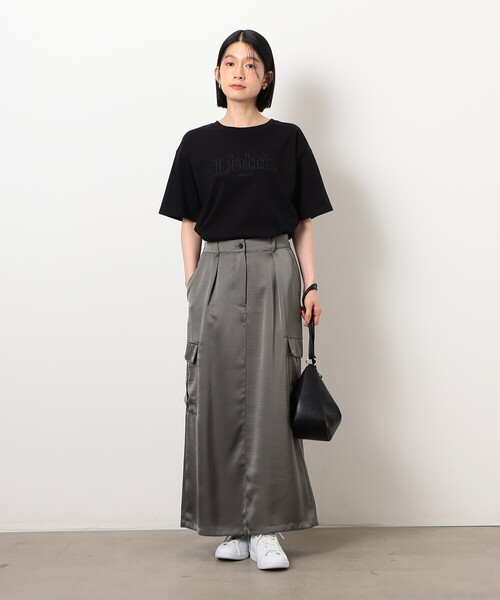 COMME CA ISM(コムサイズム)の「レース刺しゅう Tシャツ(Tシャツ/カットソー・レディース・ベージュ/ブラック/アイボリー/グレー・SMALL/LARGE/MEDIUM)」の7枚目の写真