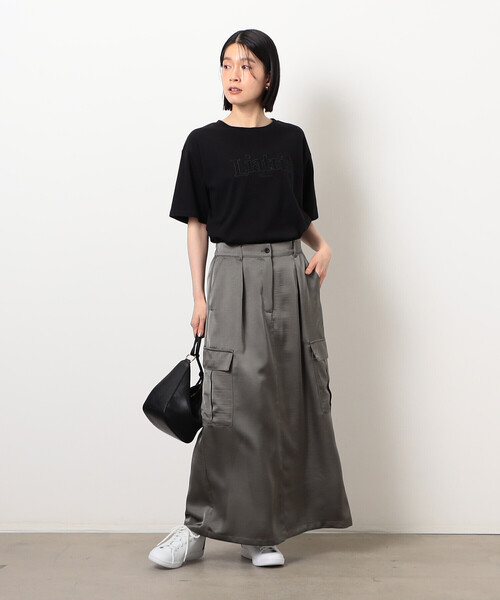 COMME CA ISM(コムサイズム)の「レース刺しゅう Tシャツ(Tシャツ/カットソー・レディース・ベージュ/ブラック/アイボリー/グレー・SMALL/LARGE/MEDIUM)」の8枚目の写真
