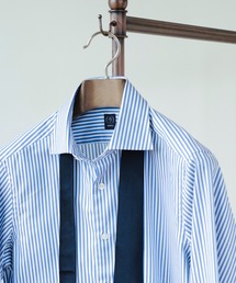 BEAMS F | コットン ロンドンストライプ ワイドカラーシャツ(シャツ/ブラウス)