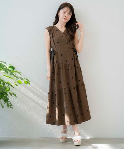 NOELA（ノエラ）の「【15周年】リネンタッチドットワンピ（ワンピース・レディース・ベージュ/ブラウン/オフホワイト・S/M）」の14枚目の写真