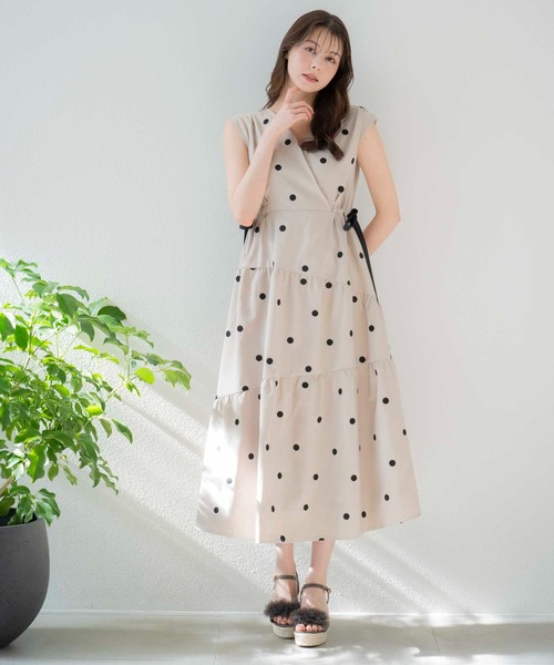 NOELA（ノエラ）の「【15周年】リネンタッチドットワンピ