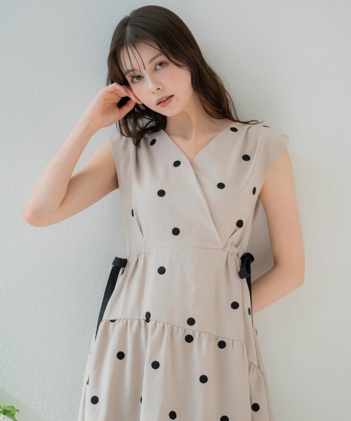 リネンタッチドットワンピ Noela ワンピース 「15周年」リネンタッチドットワンピ