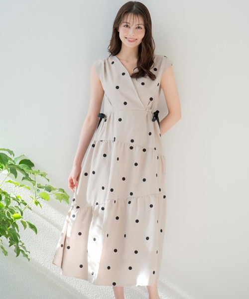 NOELA（ノエラ）の「【15周年】リネンタッチドットワンピ