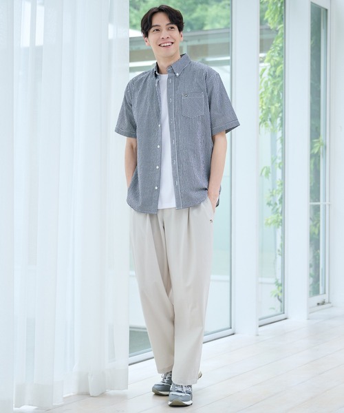 Arnold Palmer（アーノルドパーマー）の「ギンガムチェック 半袖 シャツ（シャツ/ブラウス・メンズ・ブラック/ネイビー/グリーン・M/L/LL）」の6枚目の写真