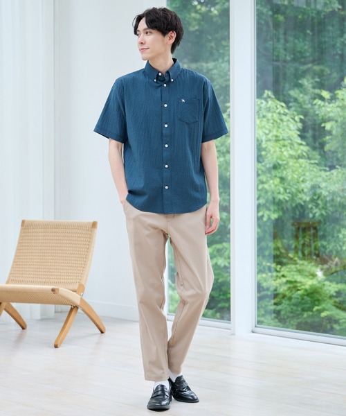 Arnold Palmer（アーノルドパーマー）の「ギンガムチェック 半袖 シャツ（シャツ/ブラウス・メンズ・ブラック/ネイビー/グリーン・M/L/LL）」の8枚目の写真