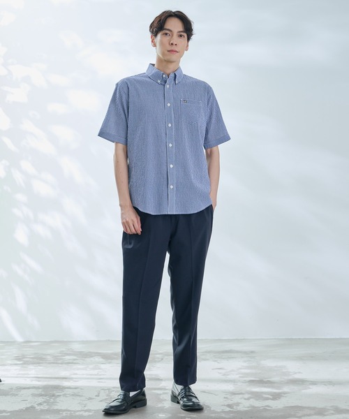 Arnold Palmer（アーノルドパーマー）の「ギンガムチェック 半袖 シャツ（シャツ/ブラウス・メンズ・ブラック/ネイビー/グリーン・M/L/LL）」の11枚目の写真