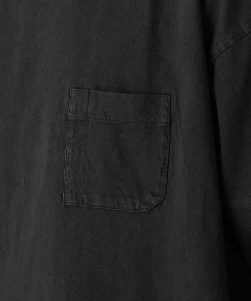VERON(ヴァロン)の「ピグメント米綿(USAコットン)天竺グラスポケット付きクルーネック半袖ボクシーTシャツ(Tシャツ/カットソー・メンズ・スミクロ/ブラック/オリーブ/グレー・L/M)」の8枚目の写真