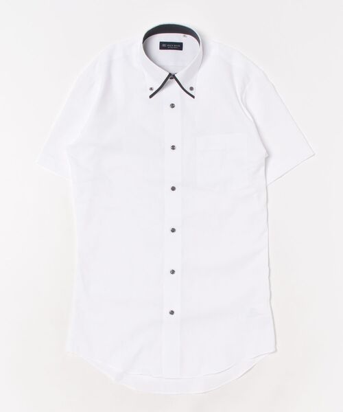 TOKYO SHIRTS(トウキョウシャツ)の「【透け防止】形態安定ノンアイロン ドゥエボットーニ 半袖ビジネスワイシャツ(ビジネスシャツ・メンズ・ホワイト・首回り41cm/首回り42cm/首回り43cm/首回り39cm/首回り37cm)」の6枚目の写真