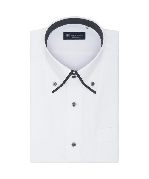 TOKYO SHIRTS(トウキョウシャツ)の「【透け防止】形態安定ノンアイロン ドゥエボットーニ 半袖ビジネスワイシャツ(ビジネスシャツ・メンズ・ホワイト・首回り41cm/首回り42cm/首回り43cm/首回り39cm/首回り37cm)」の1枚目の写真