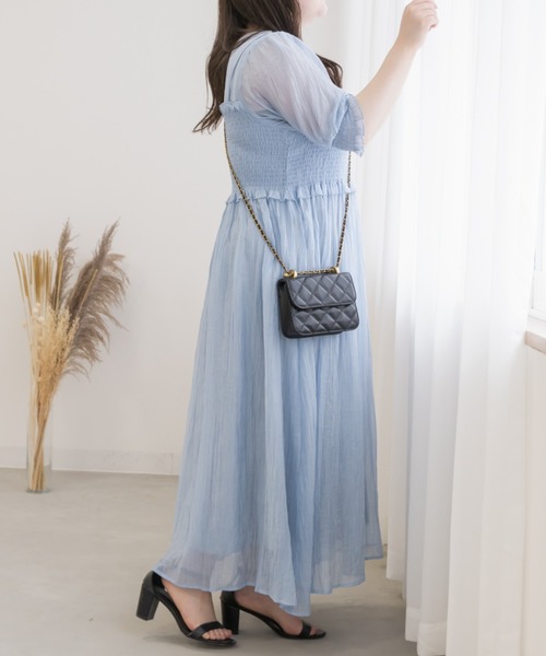 レイヤード風シャーリングワンピース（ワンピース）｜CLETTE