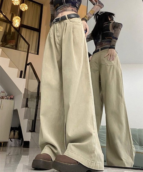 MAISON DE THERESE（メゾン ド テレーズ）の「ハイウエスト ボーイフレンドデニム（デニムパンツ・レディース・ベージュ/インディゴブルー/ライトブルー/ホワイト/ブルー・S/M/L/XS/XL/XX-LARGE/X-LARGE）」の6枚目の写真