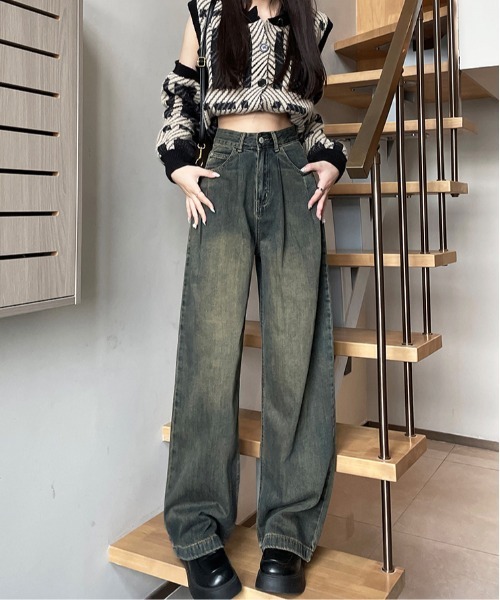 MAISON DE THERESE（メゾン ド テレーズ）の「ハイウエスト ボーイフレンドデニム（デニムパンツ・レディース・ベージュ/インディゴブルー/ライトブルー/ホワイト/ブルー・S/M/L/XS/XL/XX-LARGE/X-LARGE）」の20枚目の写真