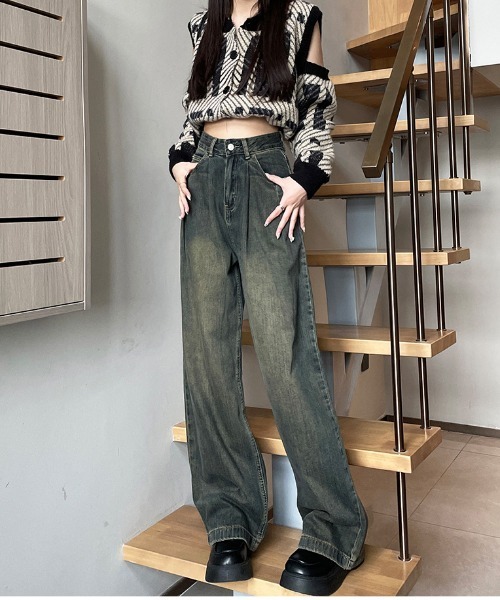 MAISON DE THERESE（メゾン ド テレーズ）の「ハイウエスト ボーイフレンドデニム（デニムパンツ・レディース・ベージュ/インディゴブルー/ライトブルー/ホワイト/ブルー・S/M/L/XS/XL/XX-LARGE/X-LARGE）」の19枚目の写真